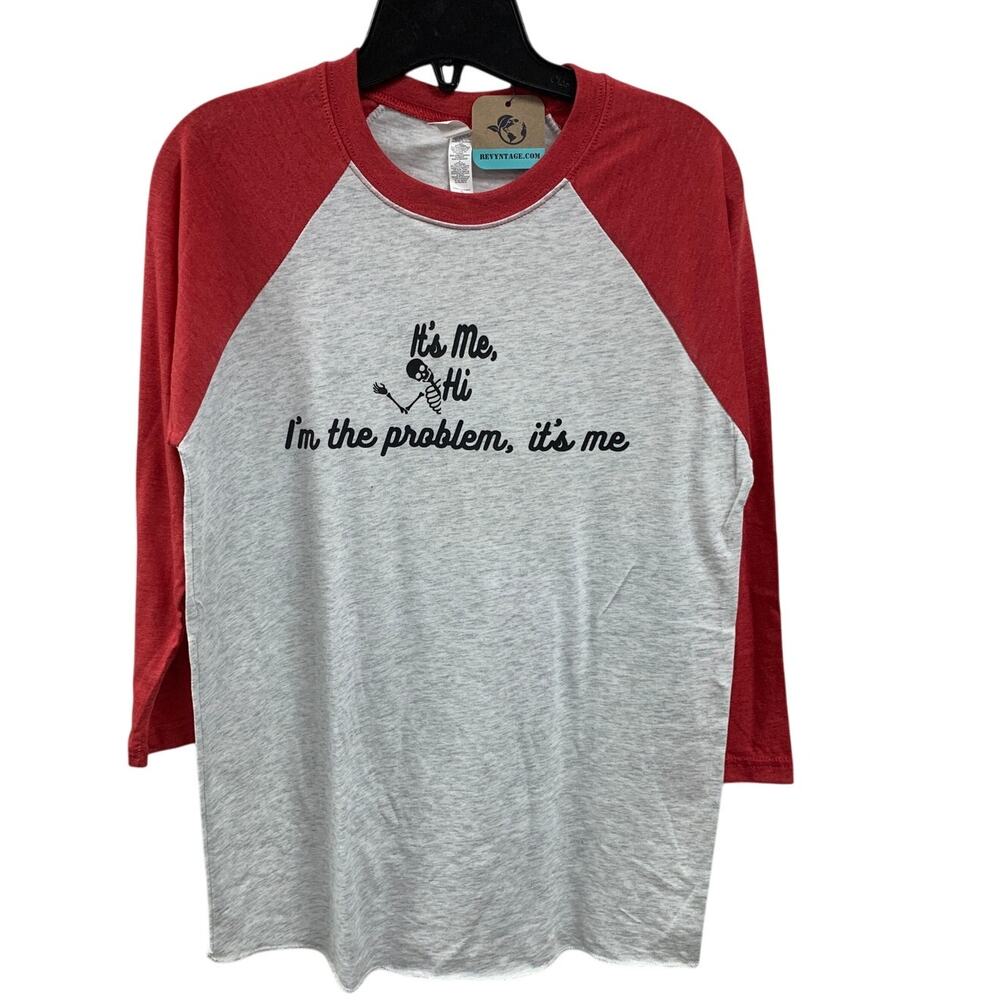 New Hand Printed Womens Small Its Me Hi I'm The Problem Its Me Swiftie Tee Shirt